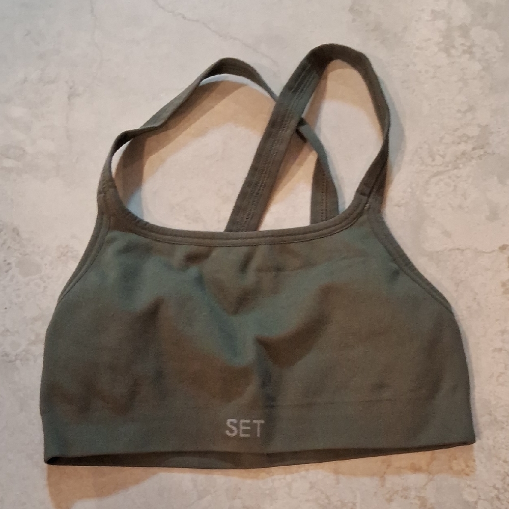 SET Active Olive Green Sports Bra